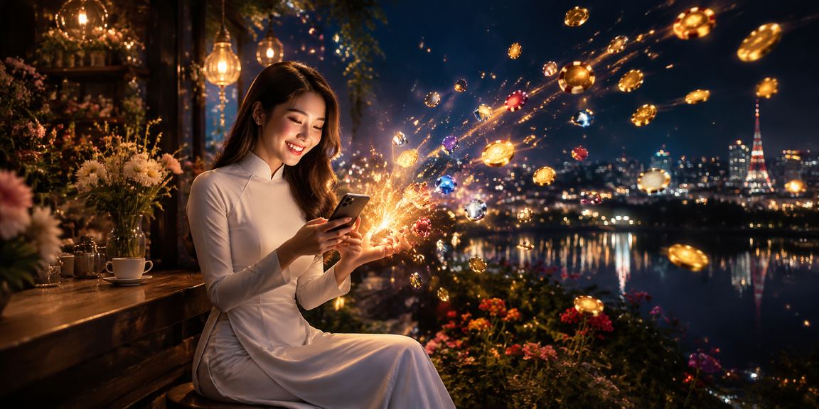 Người dùng tại Đà Lạt thư giãn trải nghiệm casino di động với trang phục áo dài truyền thống